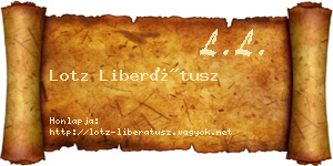 Lotz Liberátusz névjegykártya
